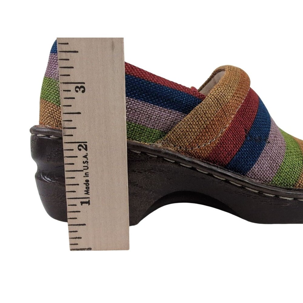 BOC Born Clogs Womens 6.5 Rainbow Stripe Slip On Wedge Nadiyya‎ Comfort Boho - Picture 8 of 9